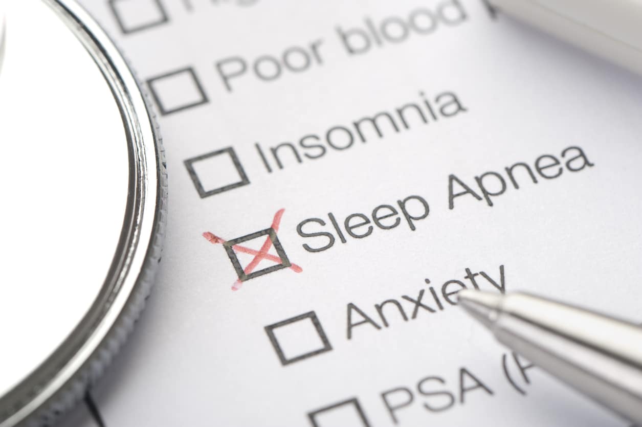 Do You Snore or Have Sleep Apnea check list with disorders and sleep apnea checked