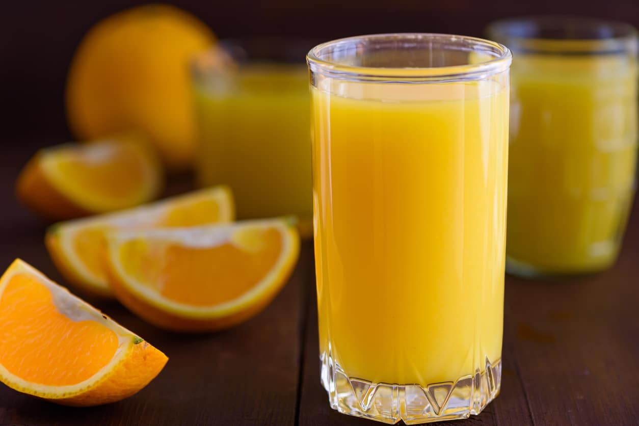Glass of orange juice